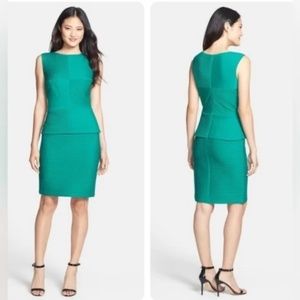 Green Tadashi Shoji Peplum Cocktail Dress Size Small